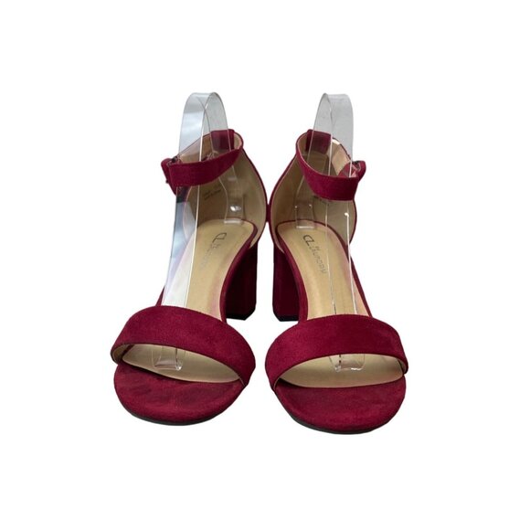 CL By Laundry Women's Ruby Red Super Suede Jody Wedge Heels Sz 10 - Picture 3 of 10